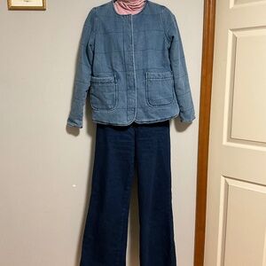 Aware by Vera Moda Collarless Denim Jacket, size XS